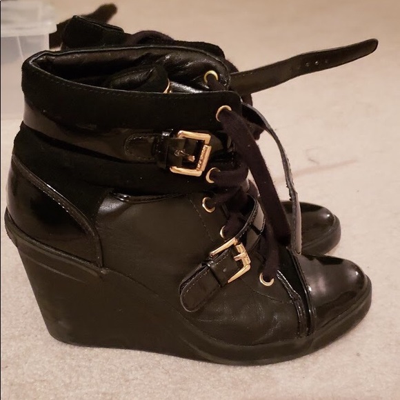 Michael Kors Shoes - Michael Kors Black Wedge Booties